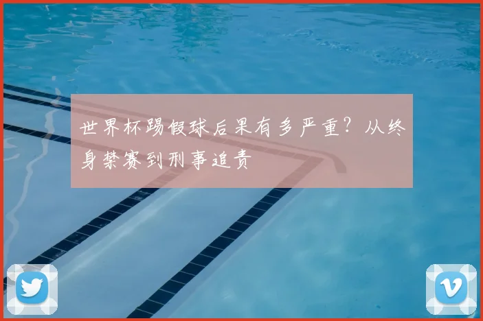 世界杯踢假球后果有多严重?从终身禁赛到刑事追责